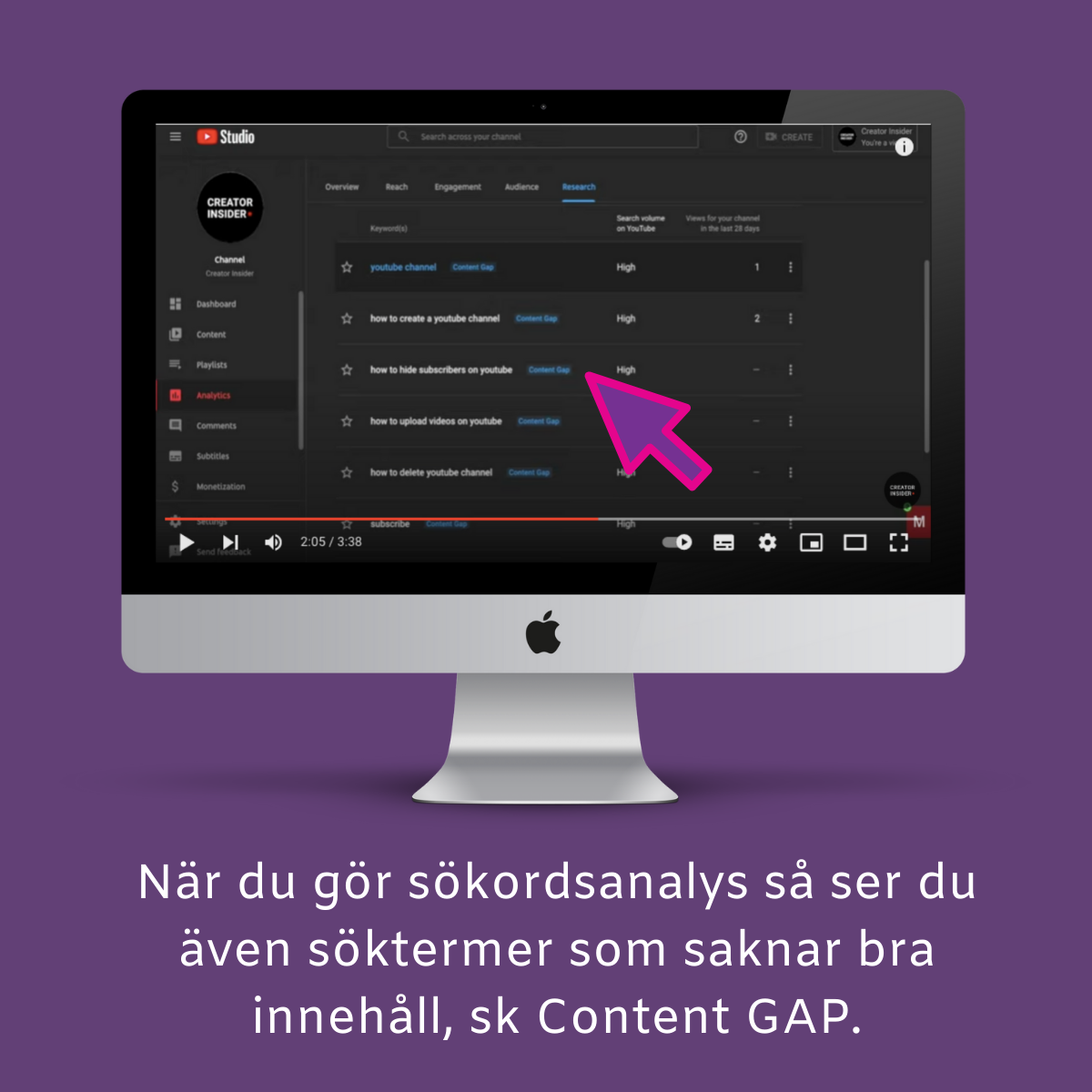 search insight content gap Gör en sökordsanalys med YouTube Search Insight